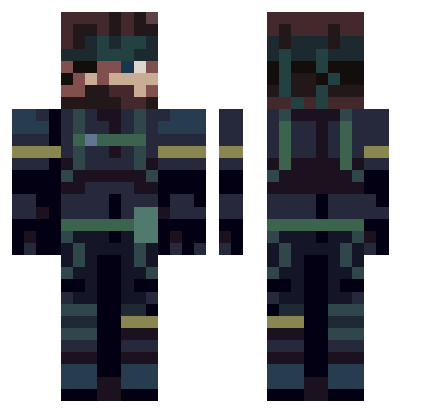 Demonight187 Minecraft skin, front and back view