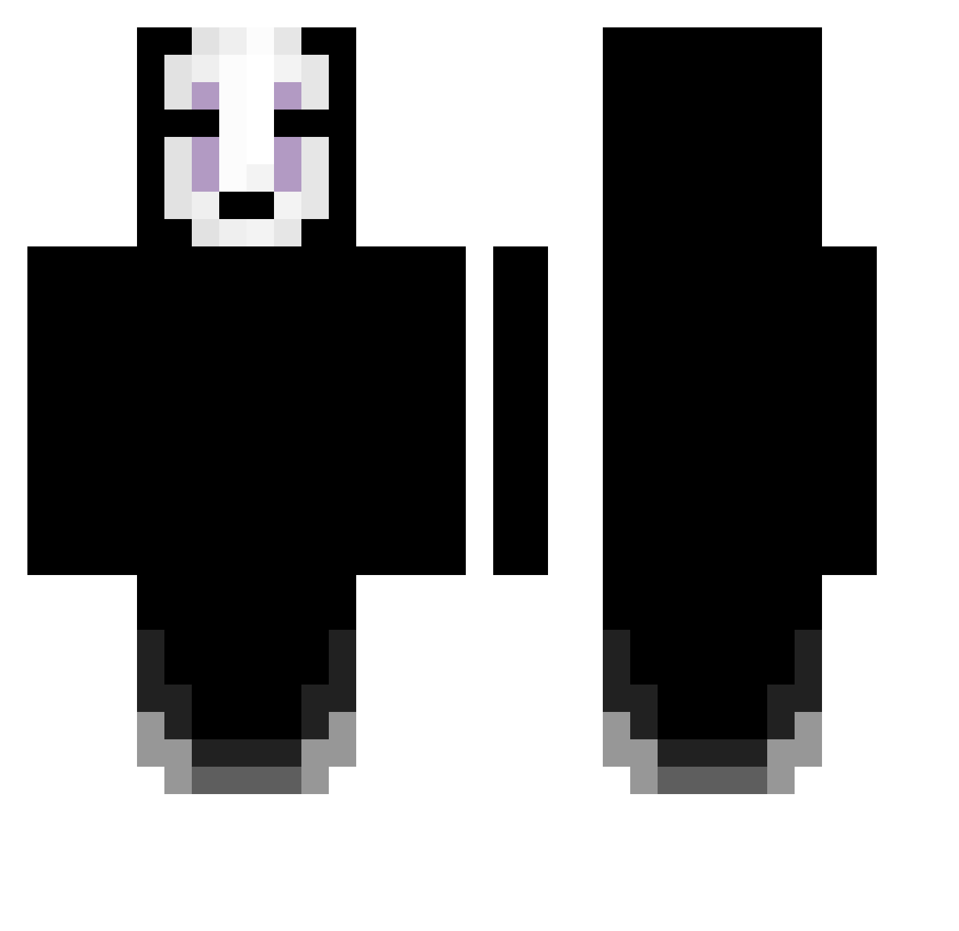 NawidRah Minecraft skin, front and back view