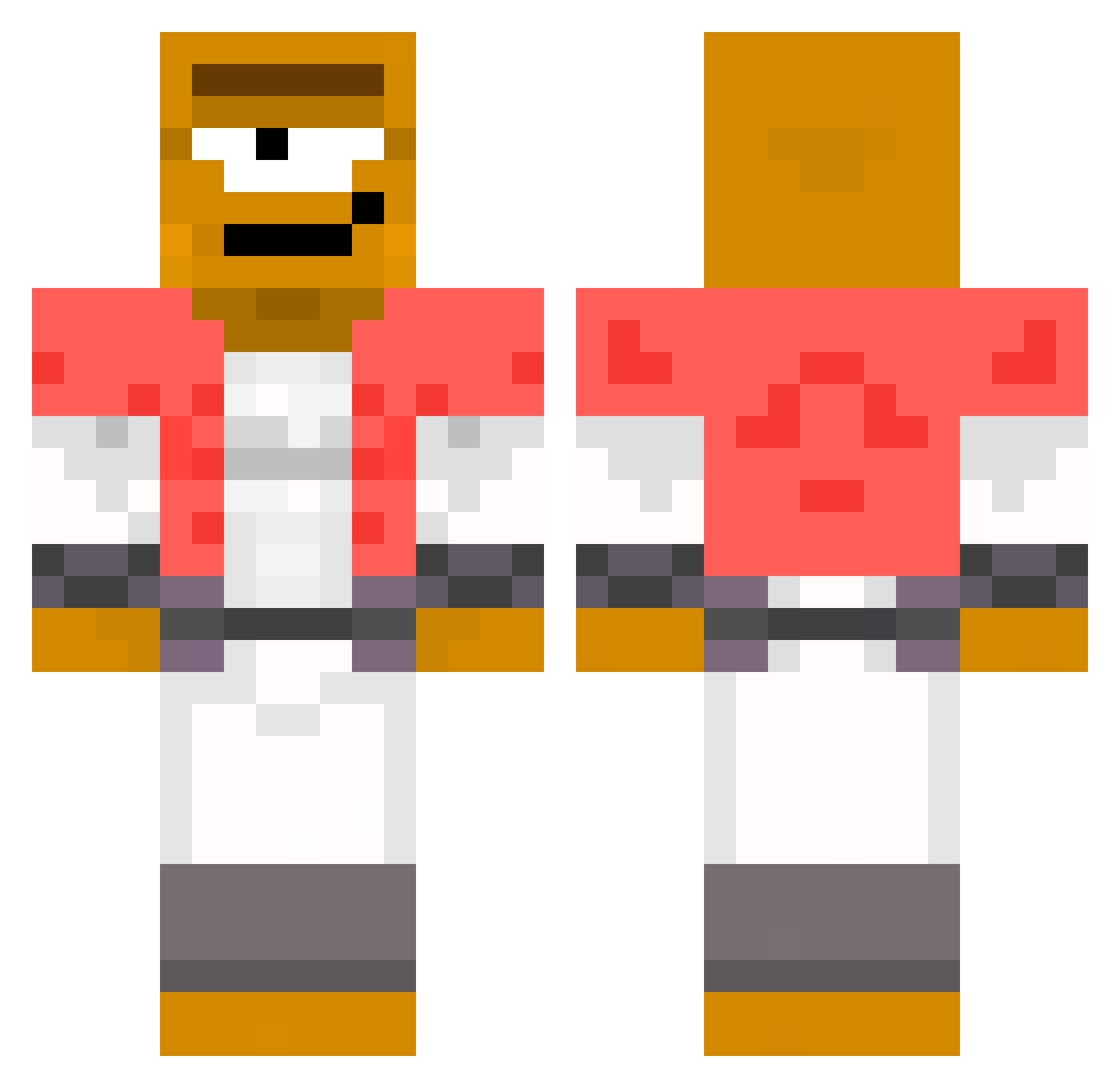 jermykw Minecraft skin, front and back view