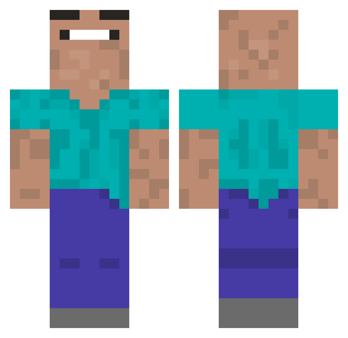 wolp1k Minecraft skin, front and back view