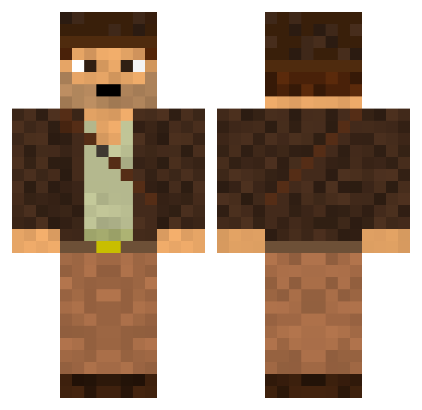 Mastodonsaurus Minecraft skin, front and back view