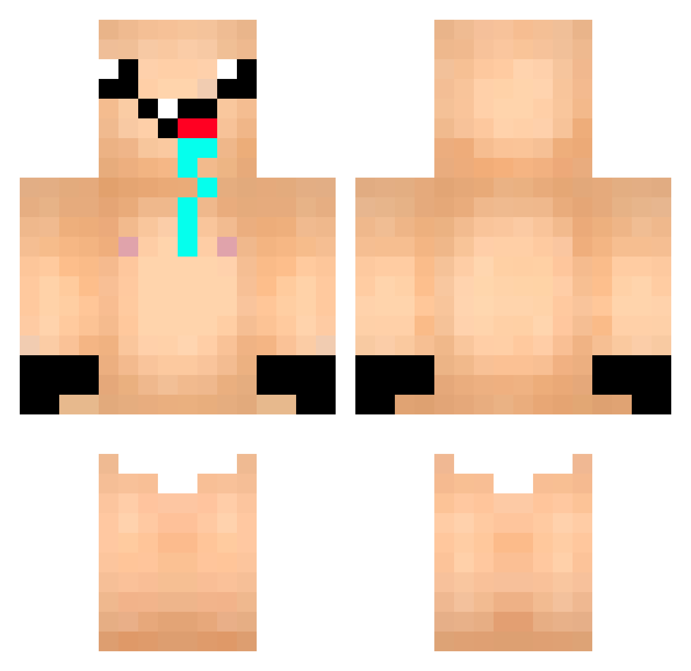 Iamrkyt Minecraft skin, front and back view