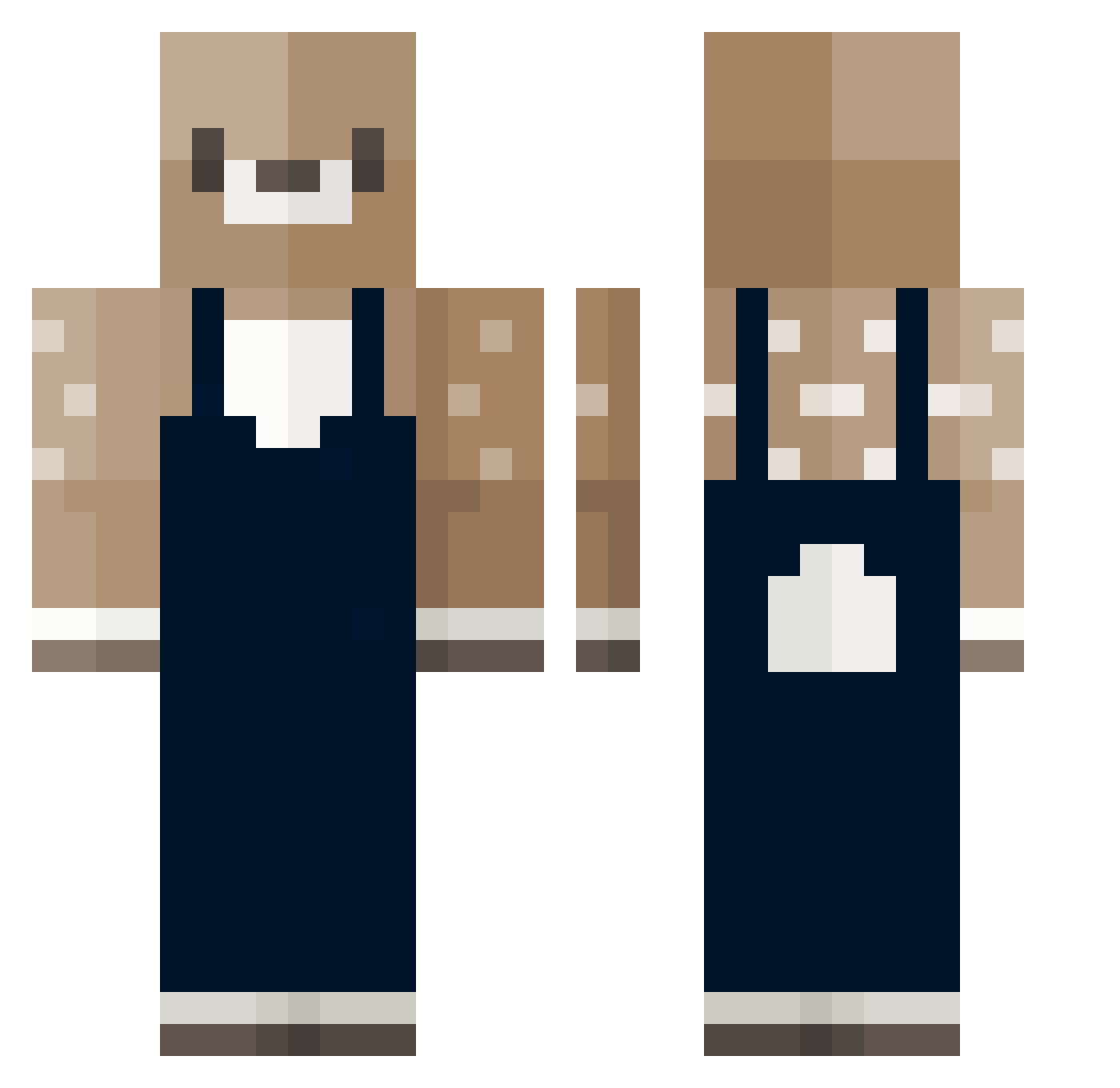 auxcordial Minecraft skin, front and back view