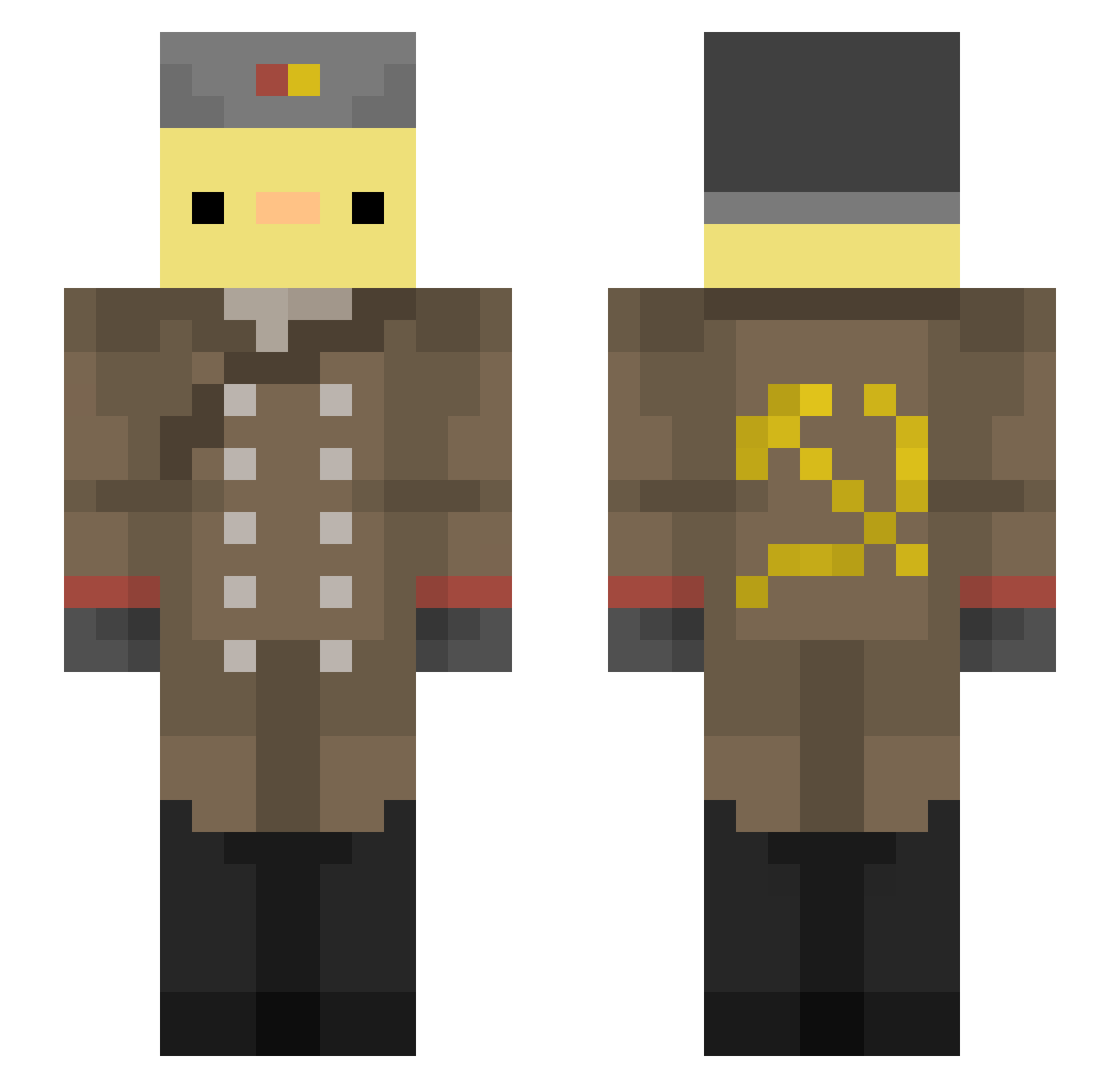 7h5 Minecraft skin, front and back view