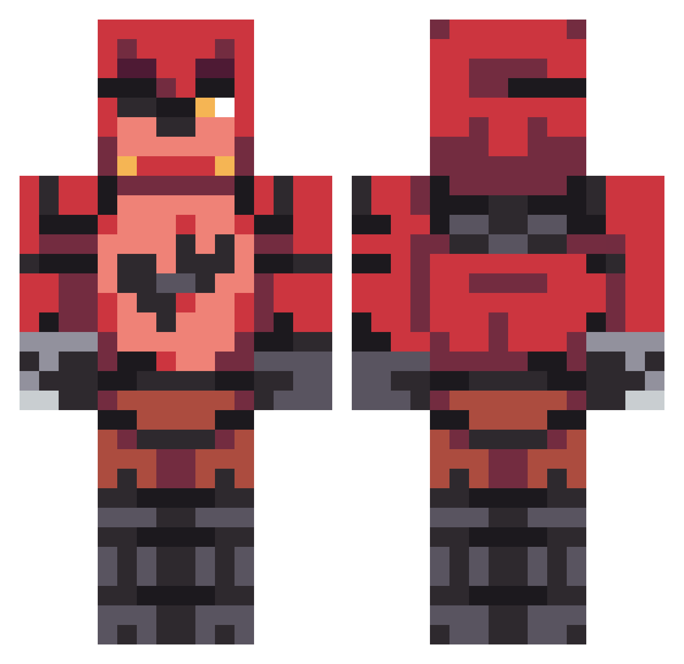 bottledair Minecraft skin, front and back view