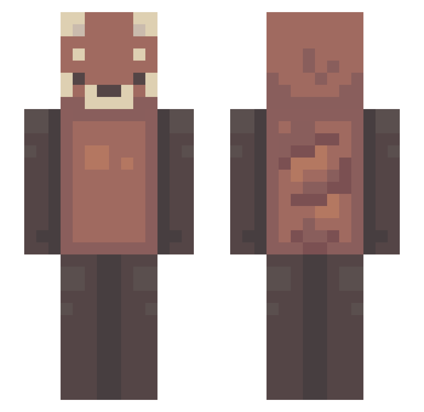 Charmaine Minecraft skin, front and back view