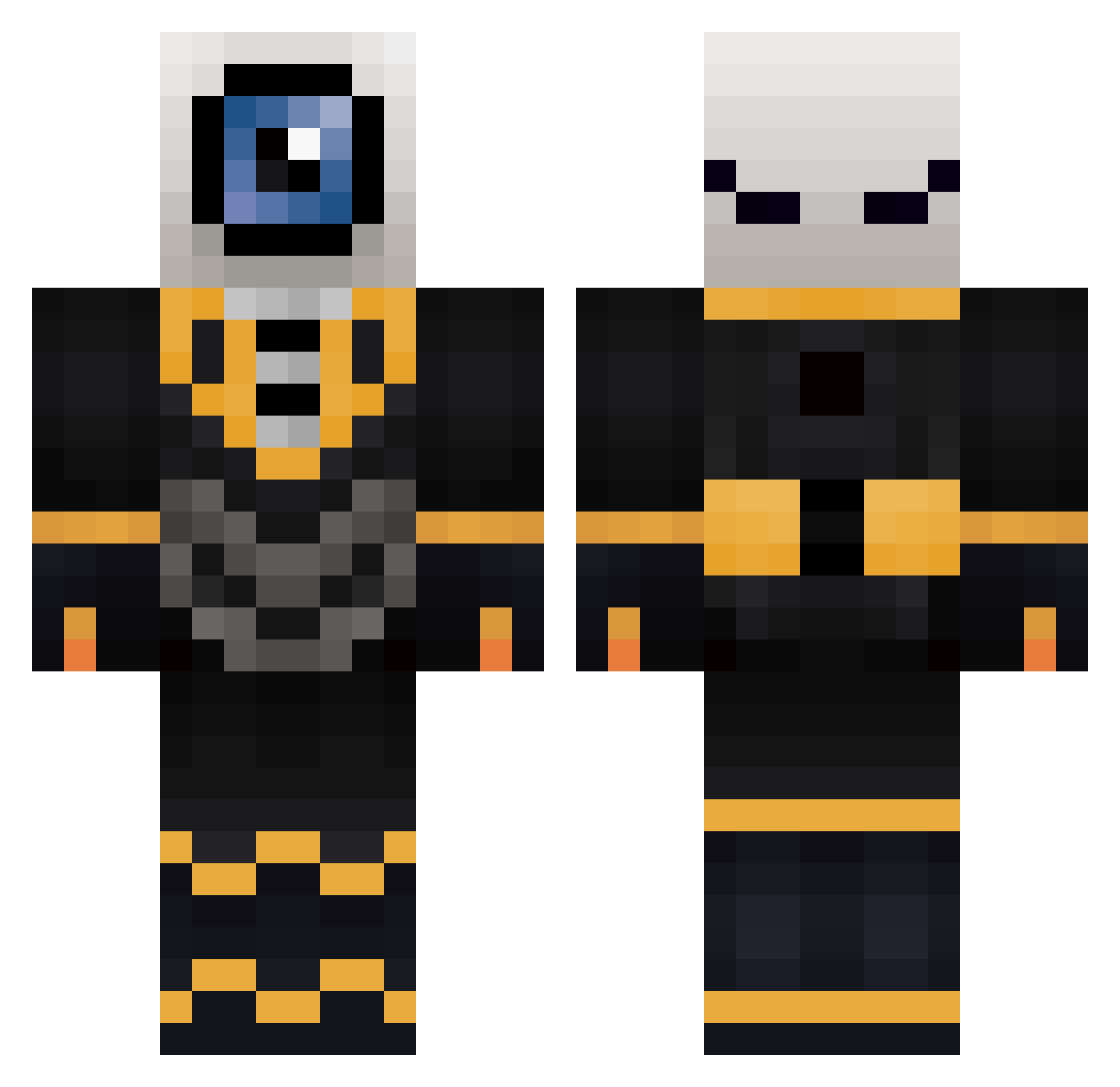 Nauticality Minecraft skin, front and back view