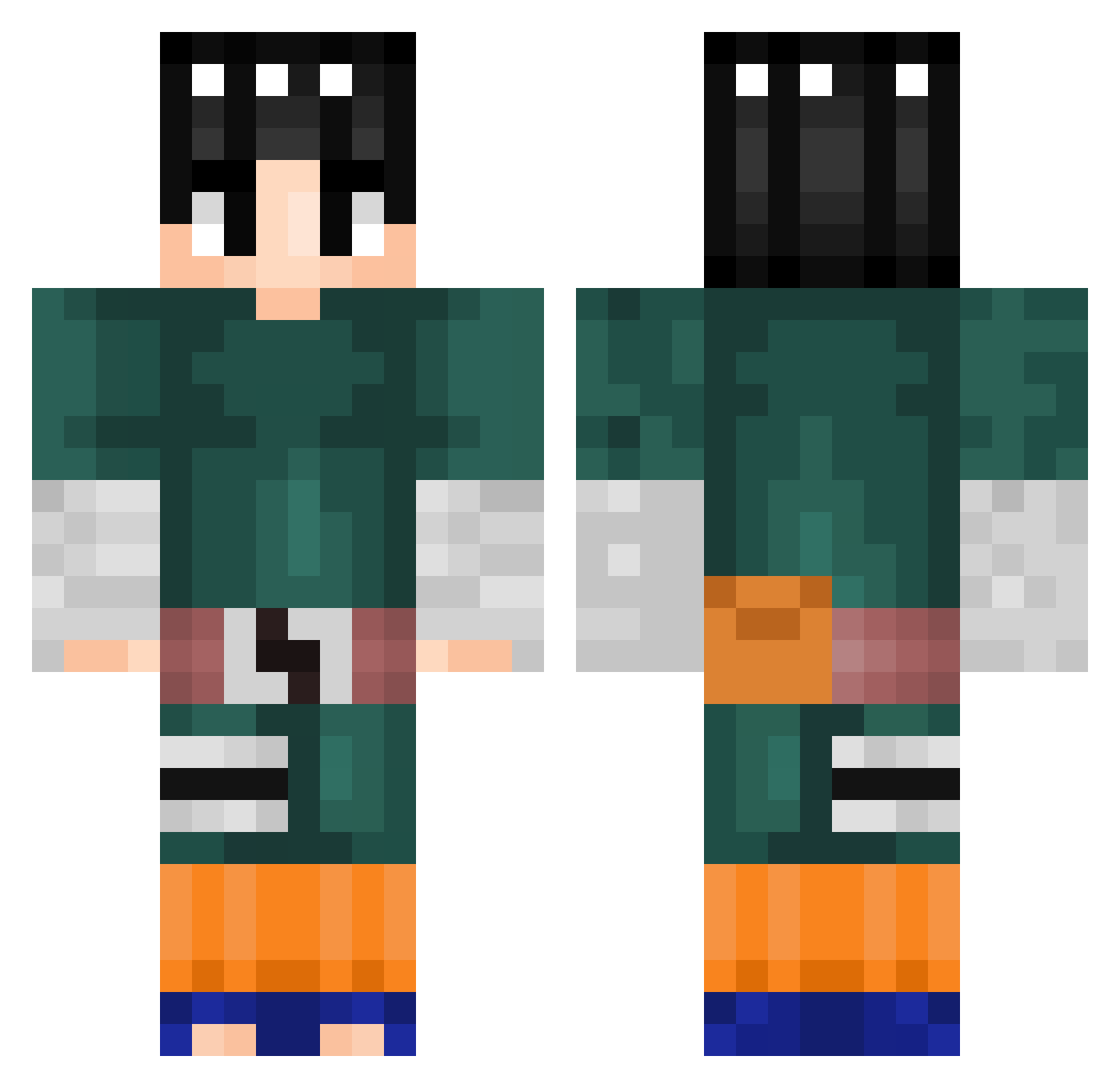 ManoDiire Minecraft skin, front and back view