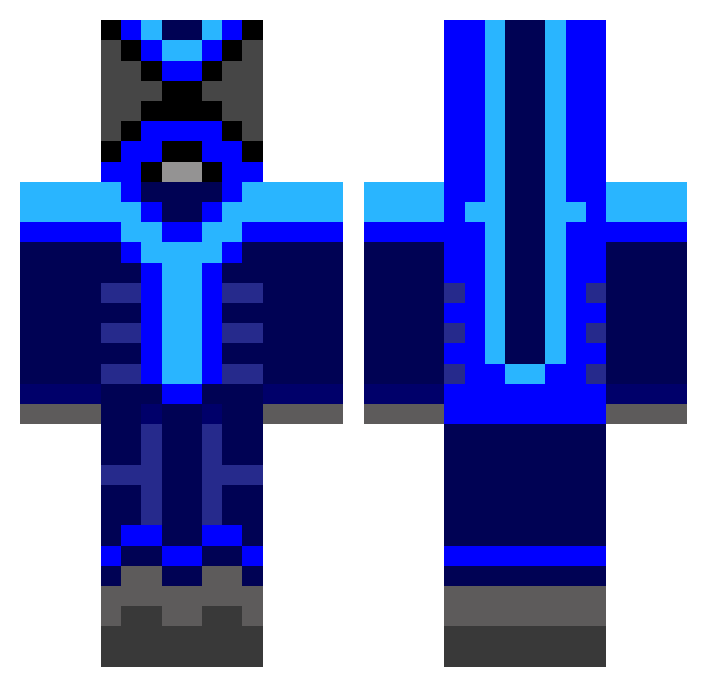 Gelose Minecraft skin, front and back view