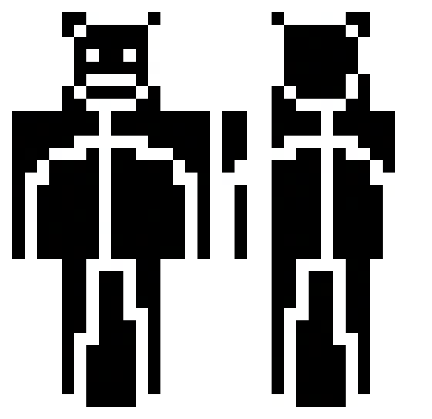 unpiy Minecraft skin, front and back view