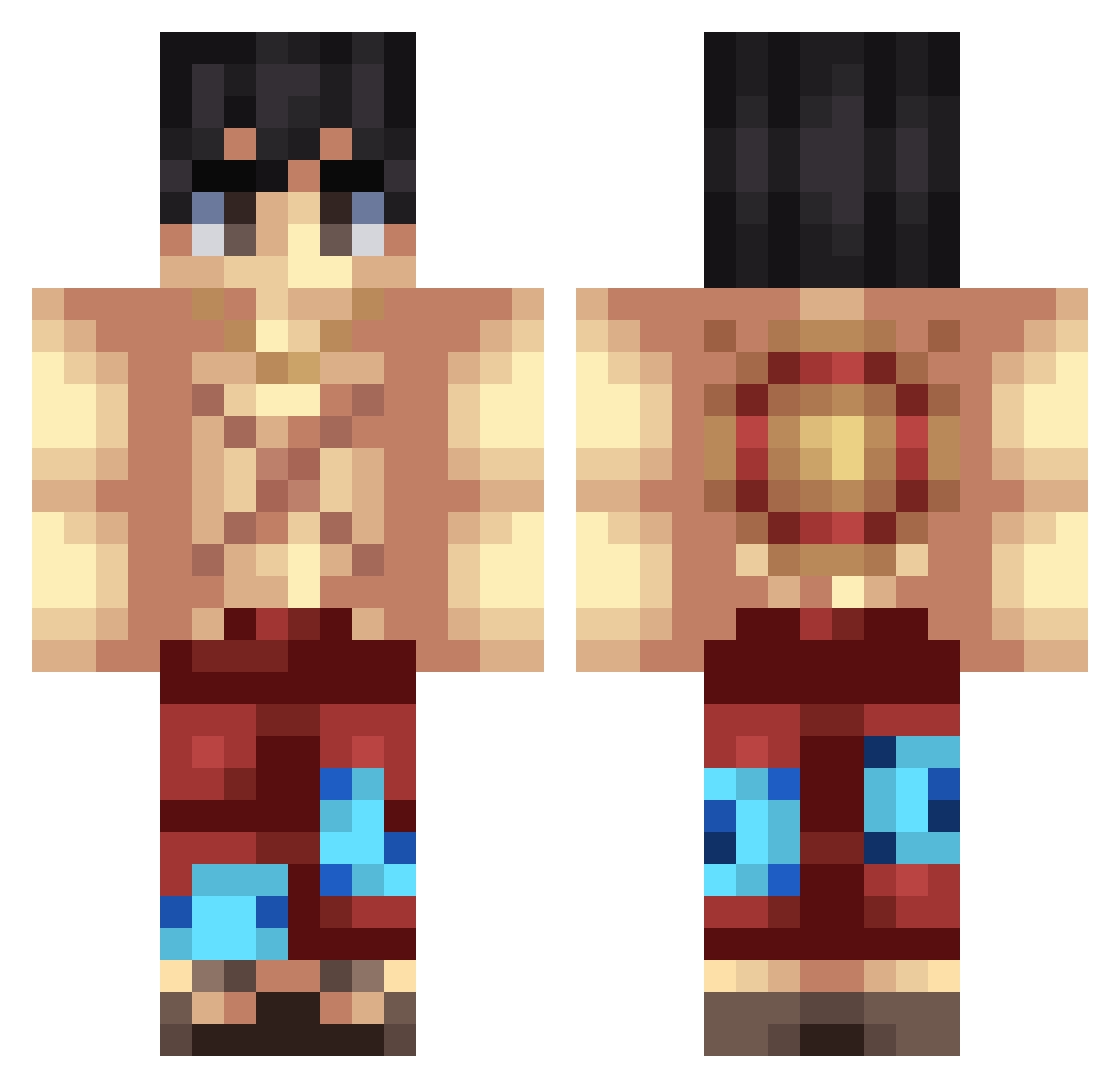 taruto0705 Minecraft skin, front and back view