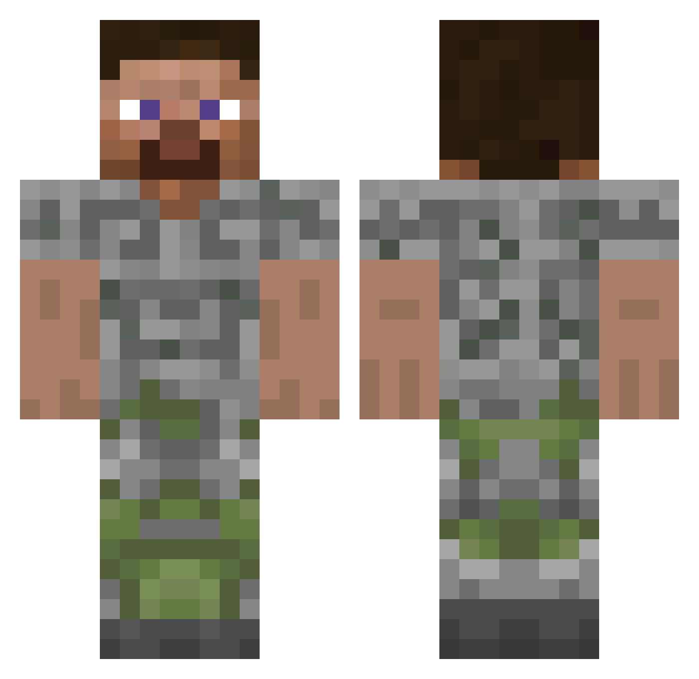 Zecterr Minecraft skin, front and back view