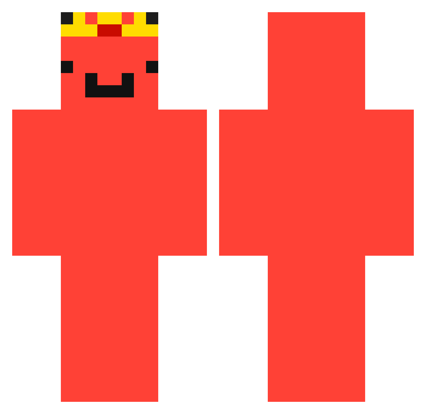 RedBlobX2 Minecraft skin, front and back view