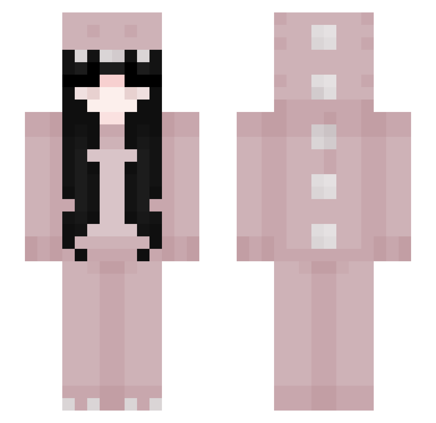 DaniDum Minecraft skin, front and back view