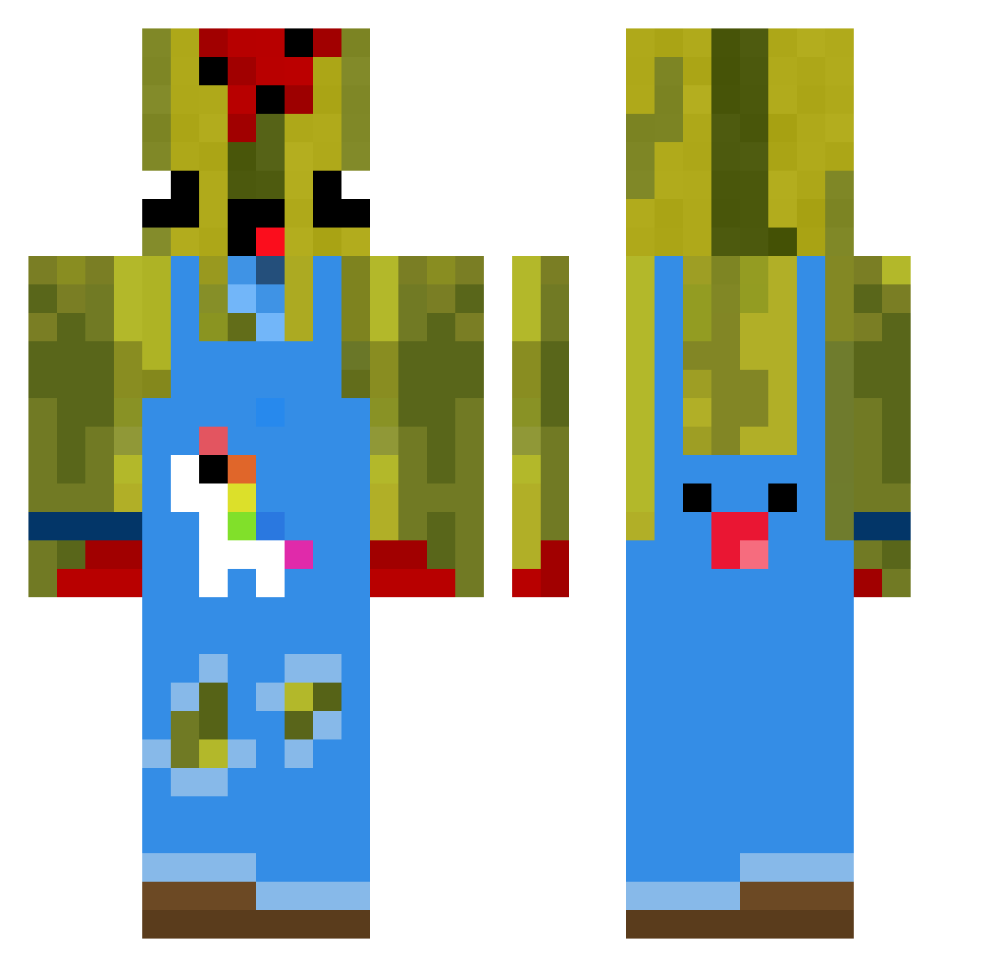 C50b Minecraft skin, front and back view