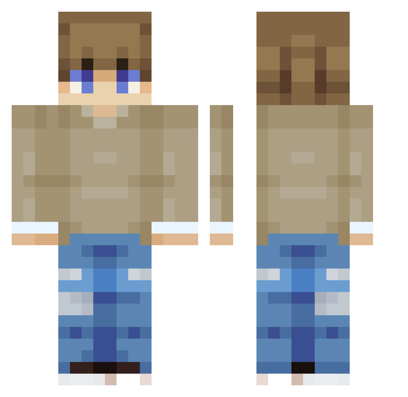 Sjnarfi Minecraft skin, front and back view