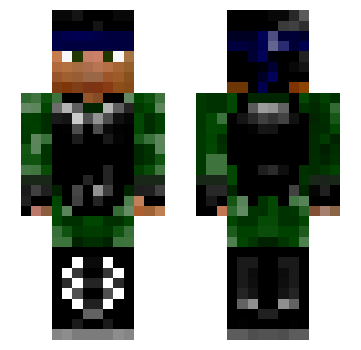 Tire333 Minecraft skin, front and back view