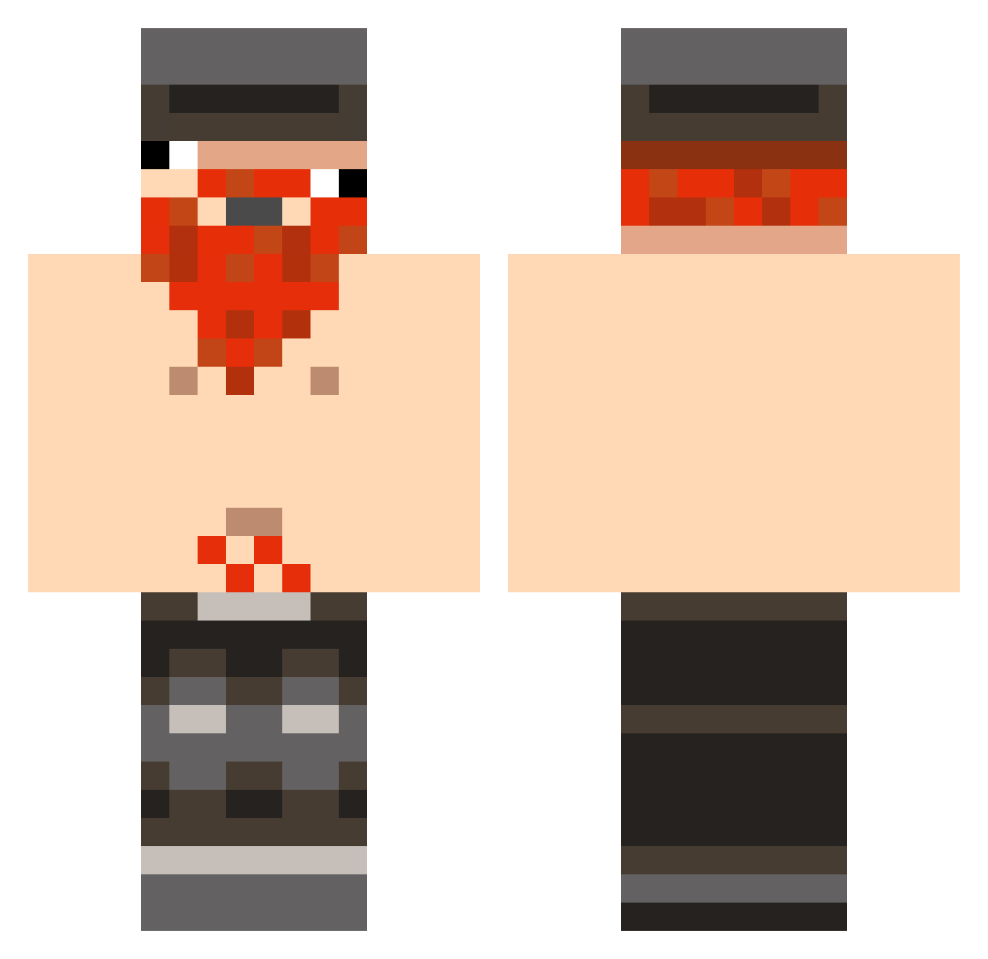 layup Minecraft skin, front and back view