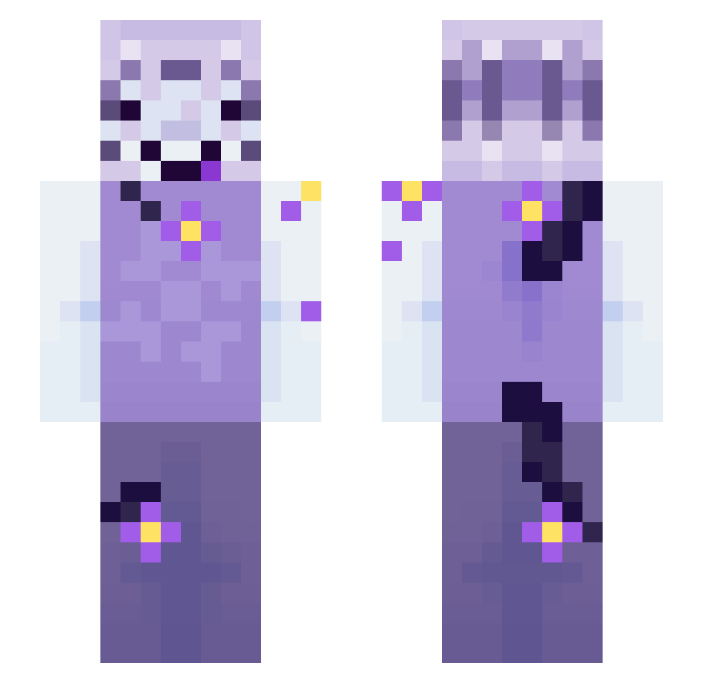 TheTrueEnVee Minecraft skin, front and back view