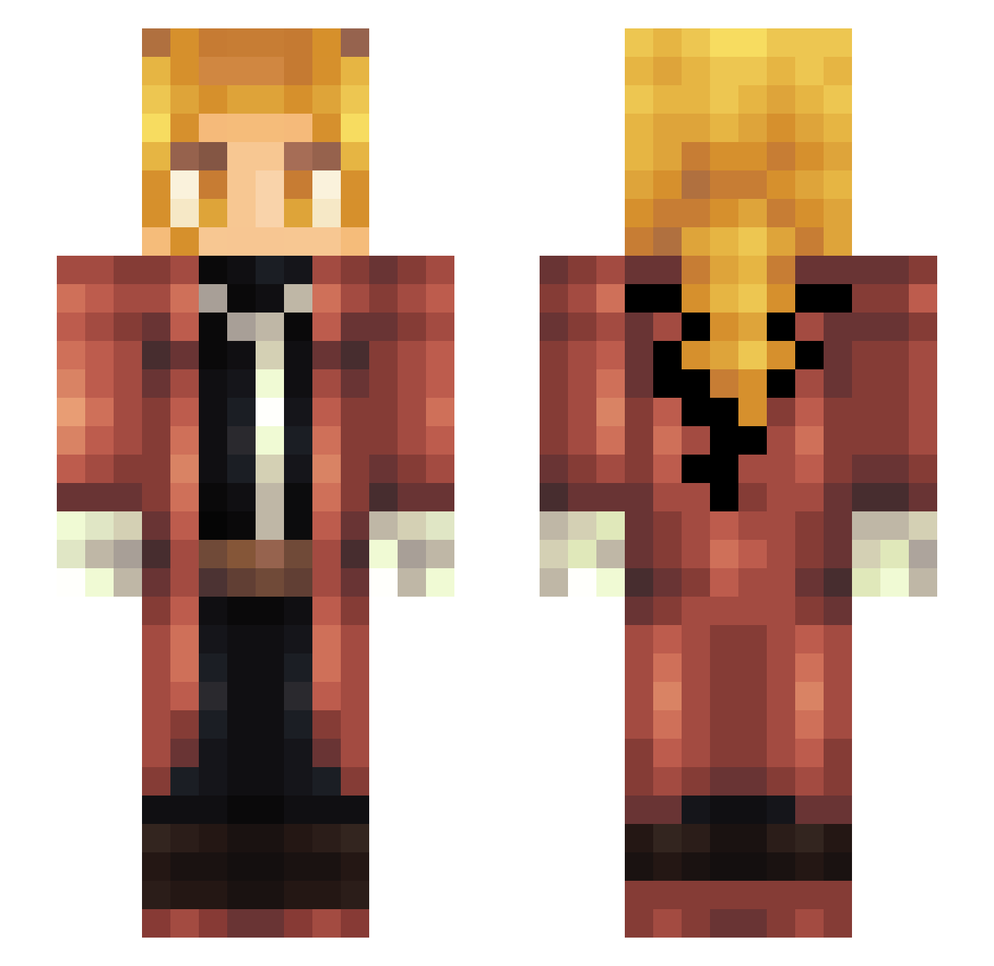 Bubiszon Minecraft skin, front and back view