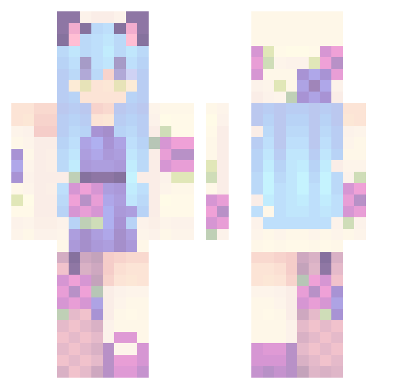 Gu_XiaoYan Minecraft skin, front and back view