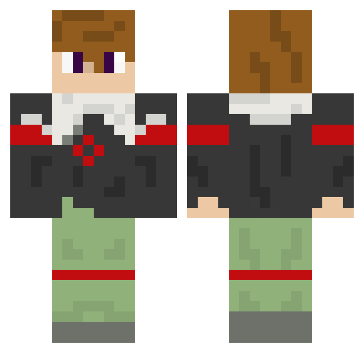 SPLittleKnight Minecraft skin, front and back view