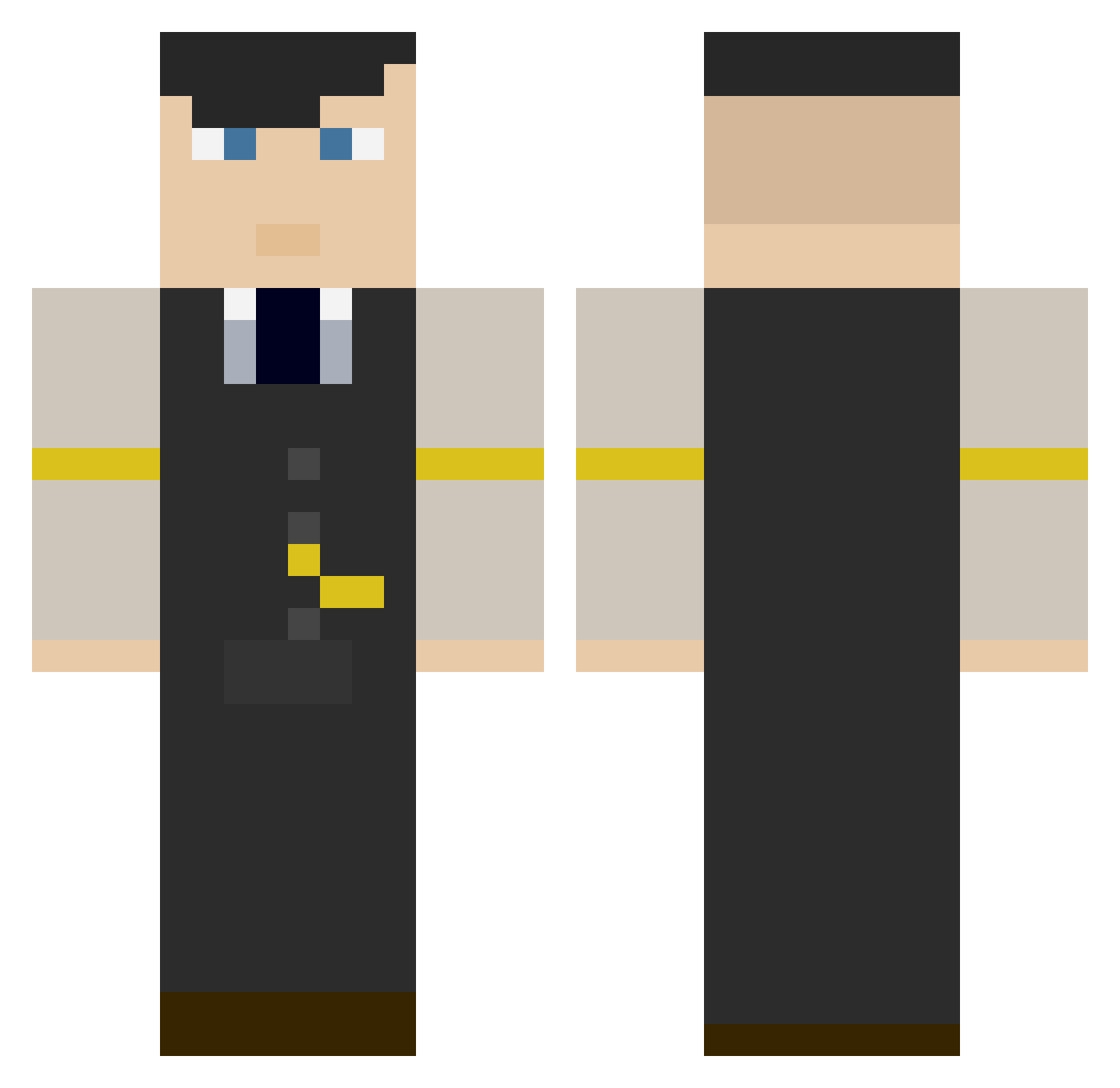 Isus032 Minecraft skin, front and back view