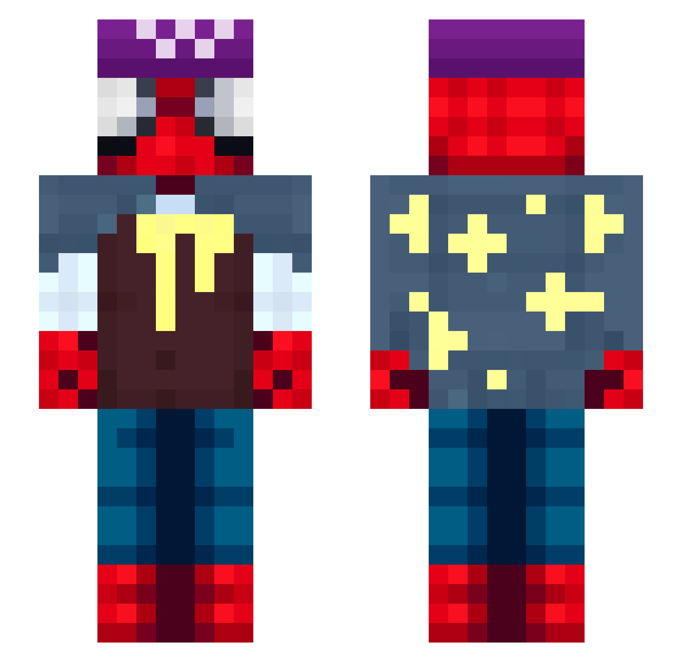 gavinspace Minecraft skin, front and back view