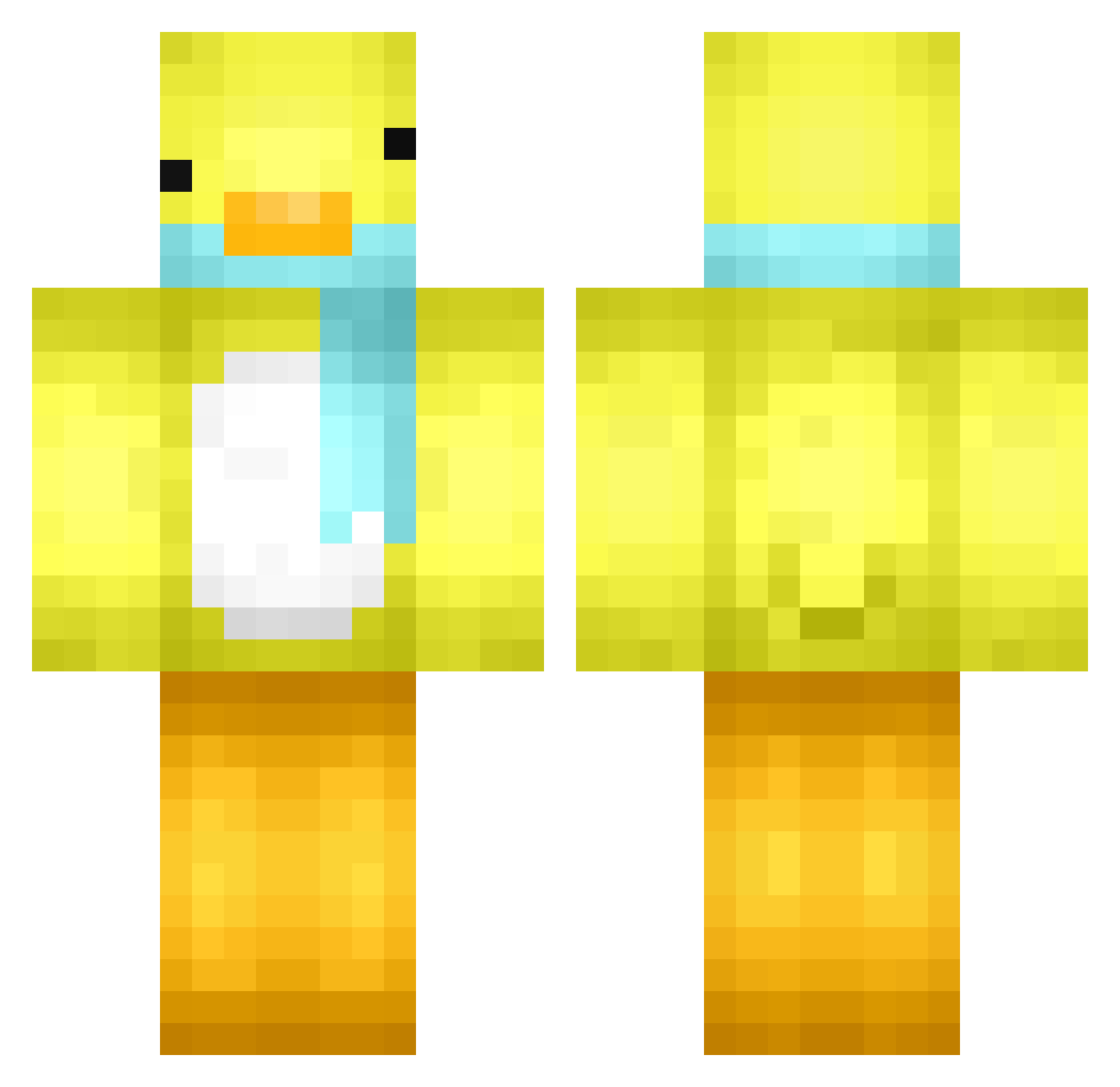 Steepsy Minecraft skin, front and back view