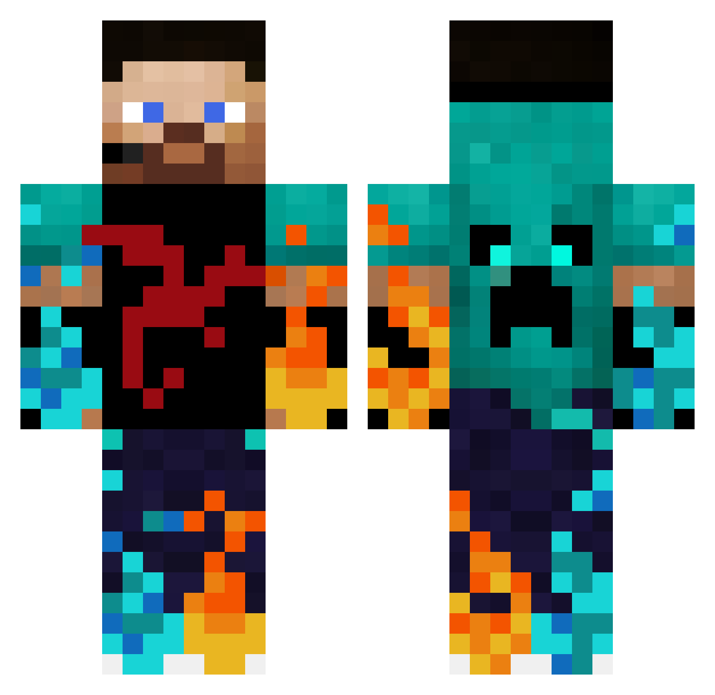 stive Minecraft skin, front and back view