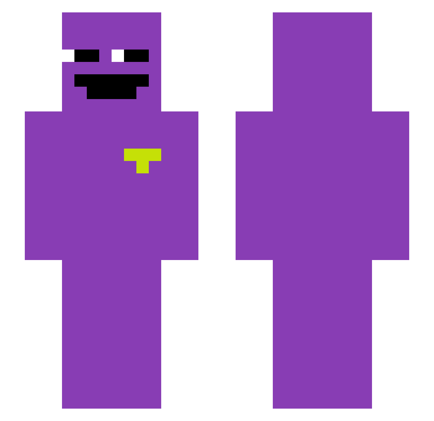 21HP Minecraft skin, front and back view