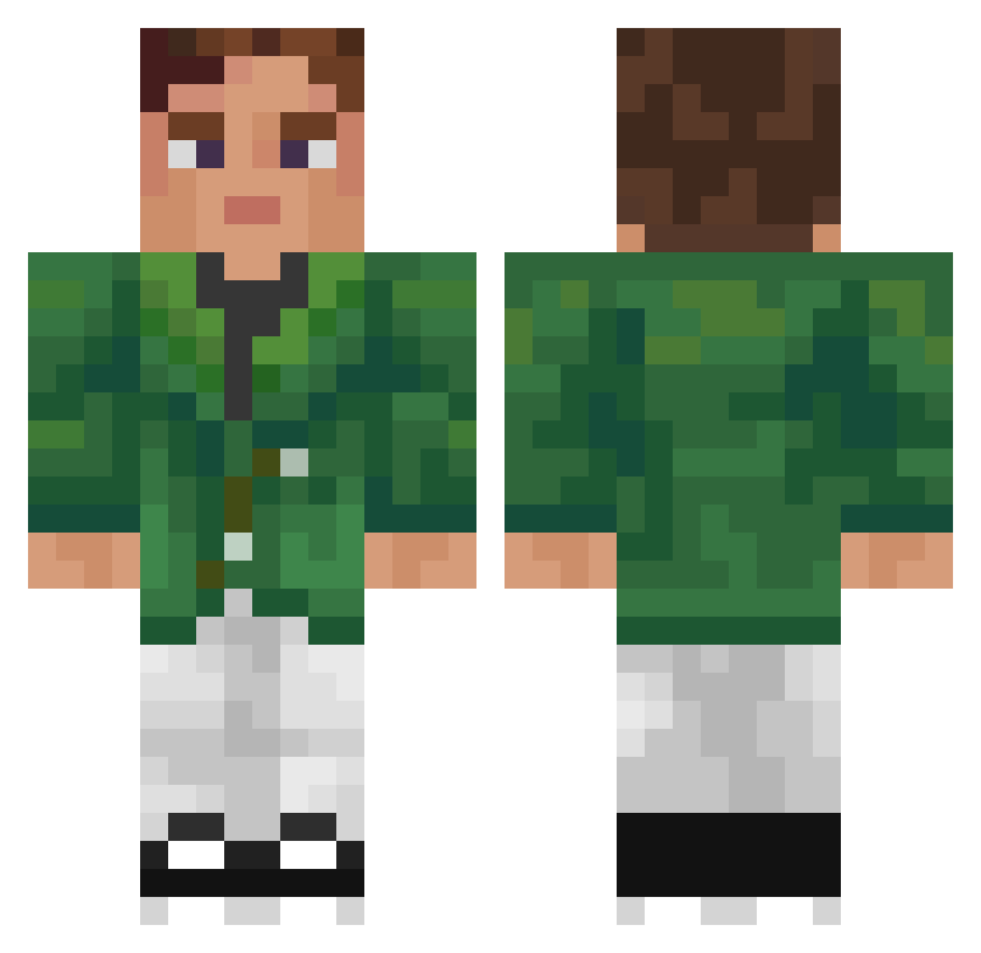 SussyBakaYamete Minecraft skin, front and back view