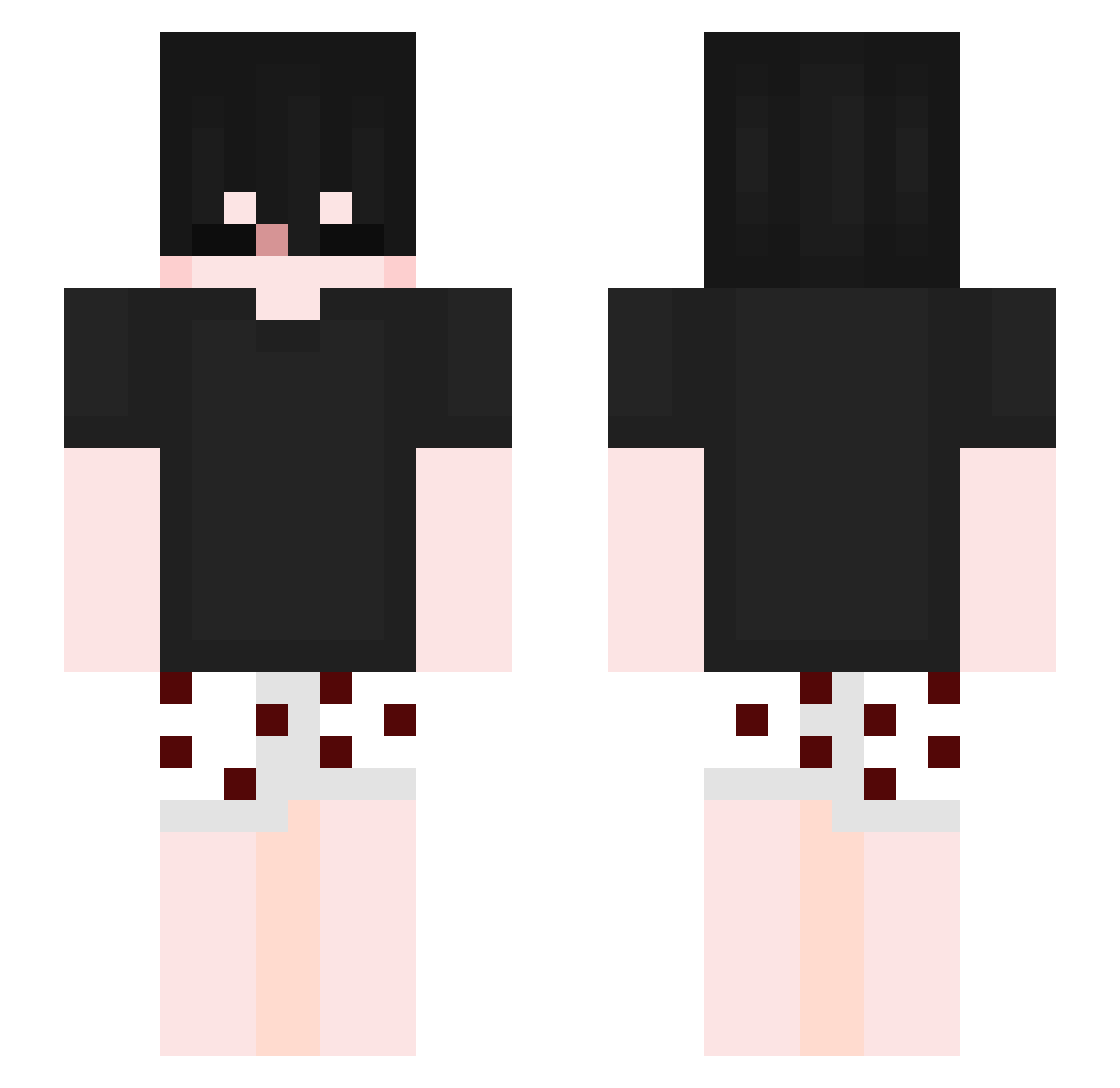 poppingbubbles Minecraft skin, front and back view