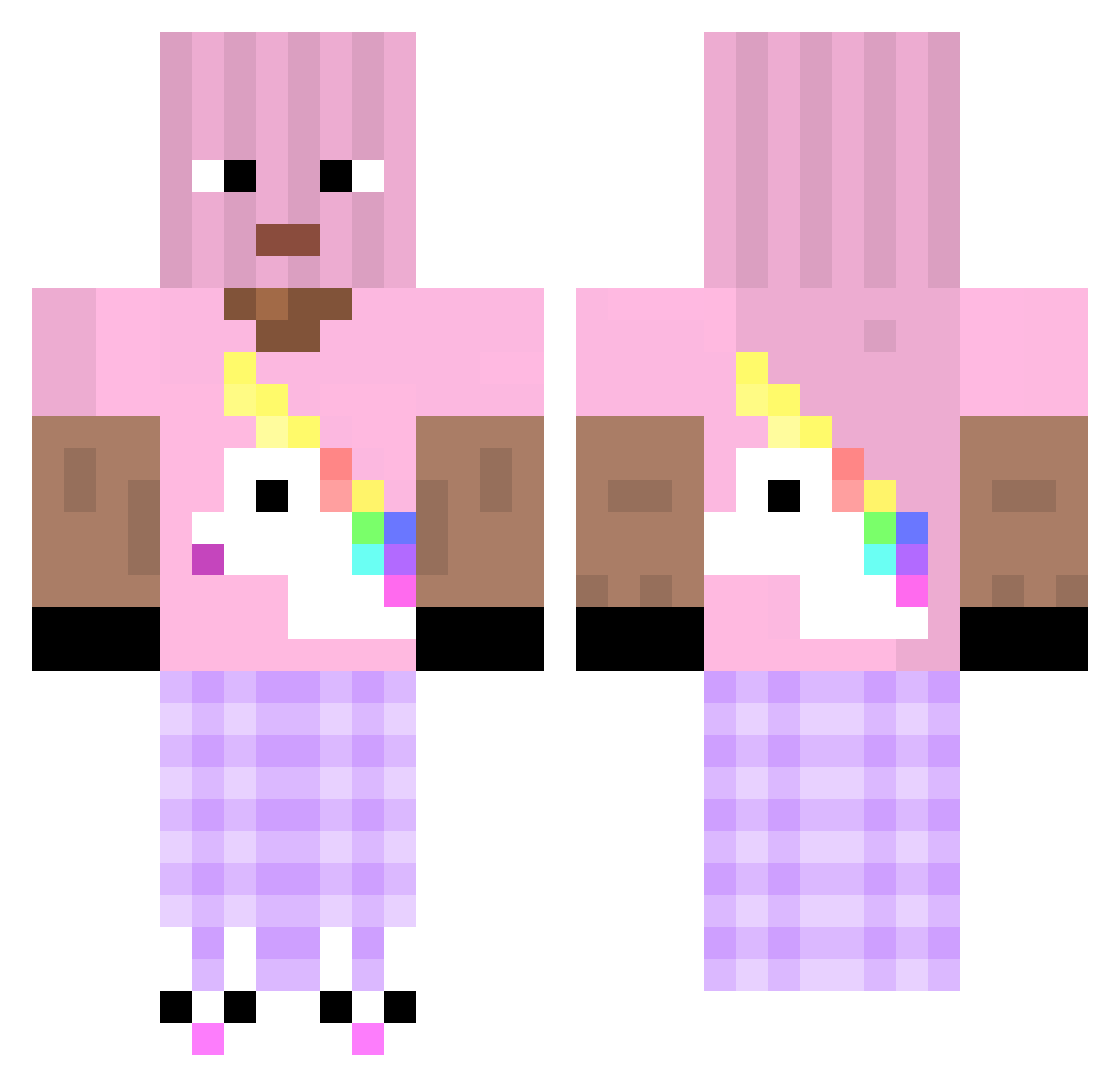 69freeze Minecraft skin, front and back view
