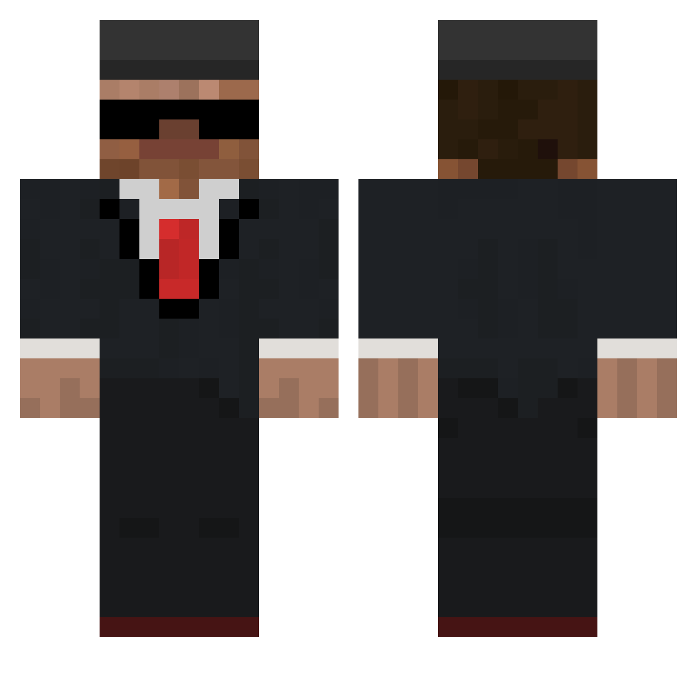 PrinceRed28 Minecraft skin, front and back view