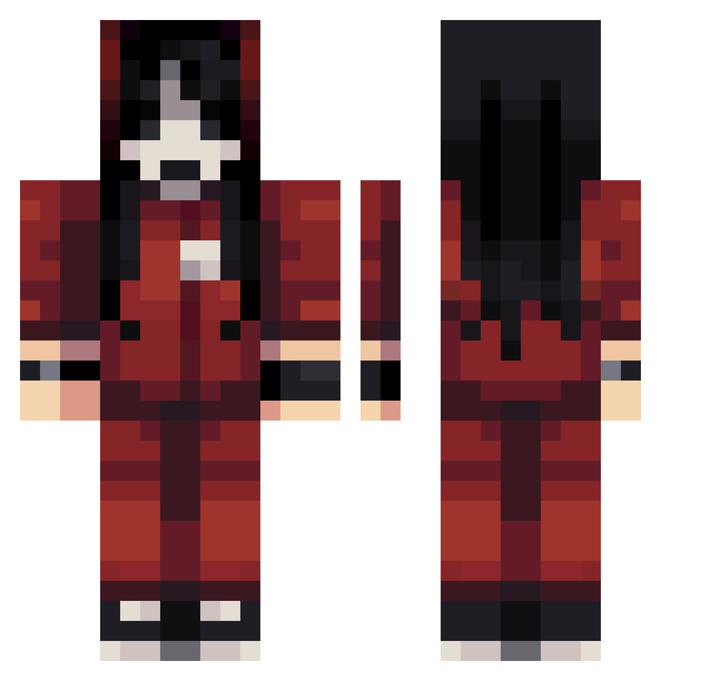 SeigneurToka Minecraft skin, front and back view