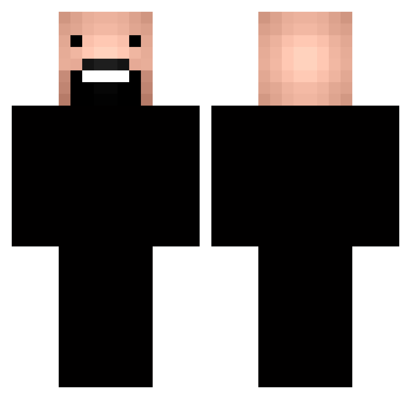 PandaPrimeGod Minecraft skin, front and back view