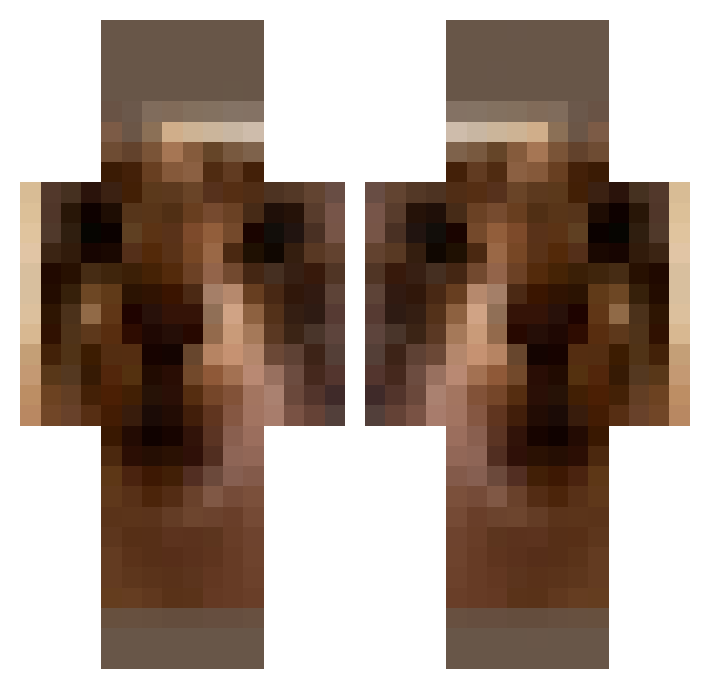 piojosa Minecraft skin, front and back view