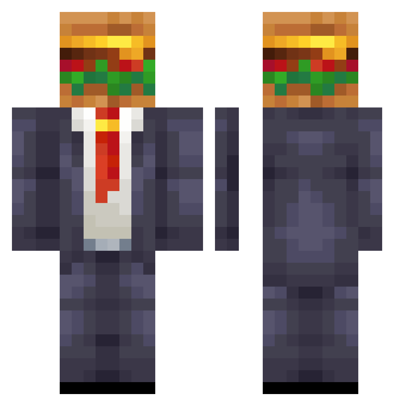 Tromta Minecraft skin, front and back view