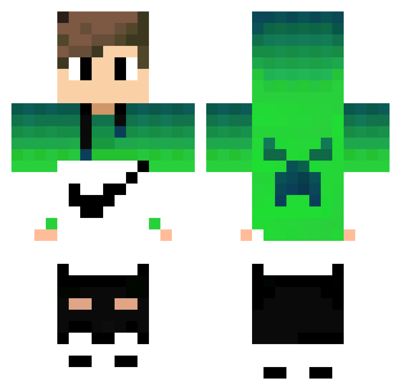 PoppBR Minecraft skin, front and back view