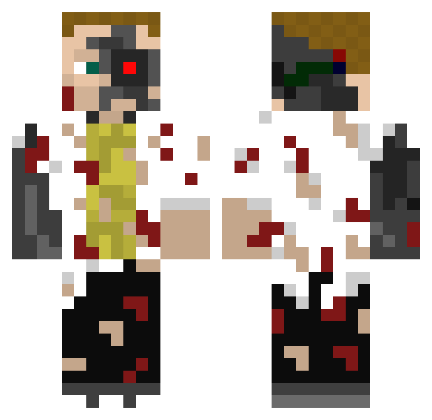 minihac Minecraft skin, front and back view