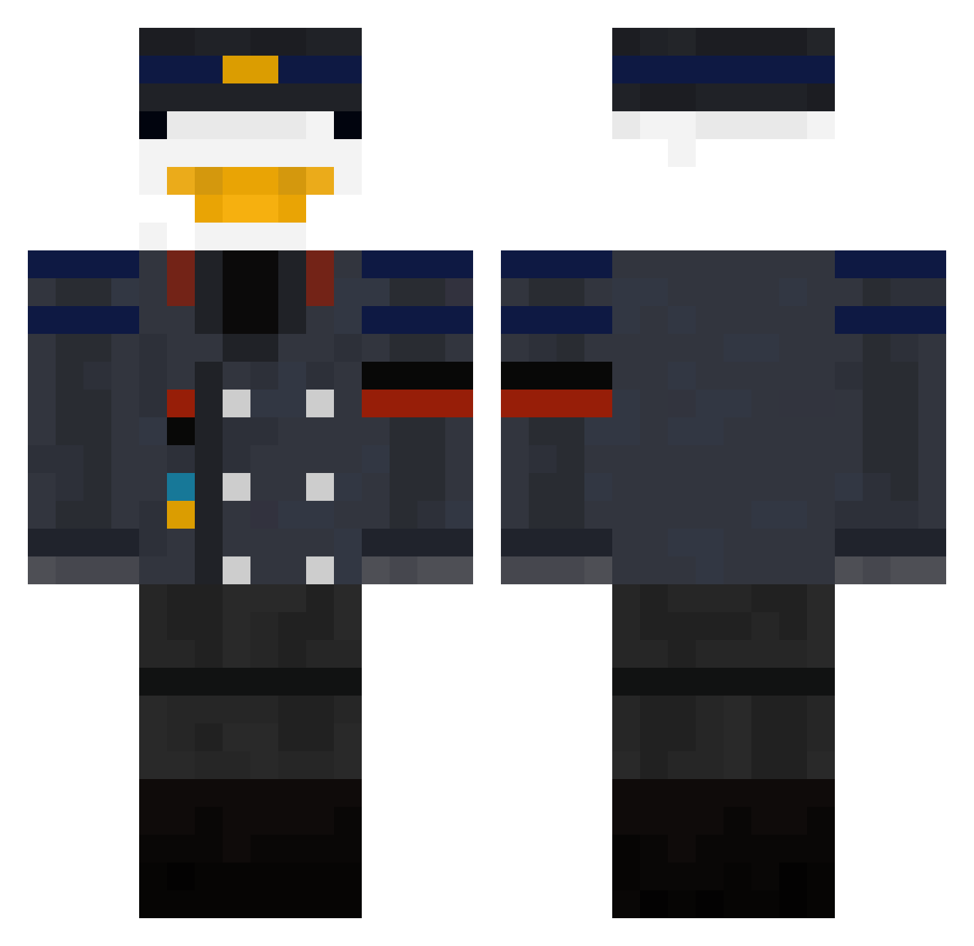 hehelium34 Minecraft skin, front and back view