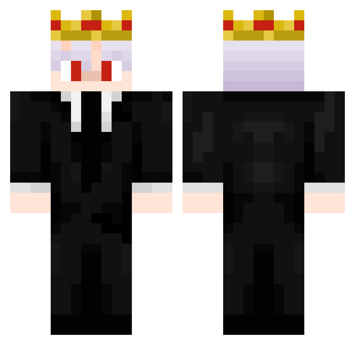 ZokkenderBen Minecraft skin, front and back view