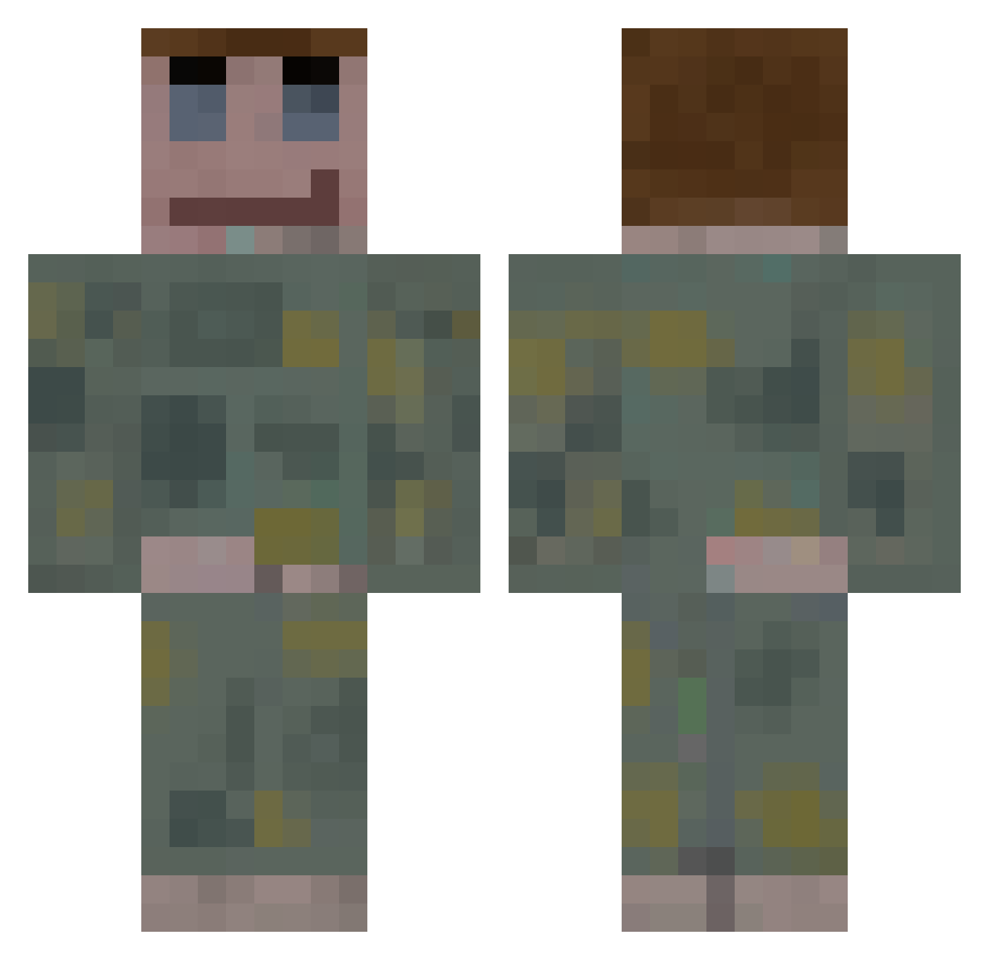 Radvis10 Minecraft skin, front and back view