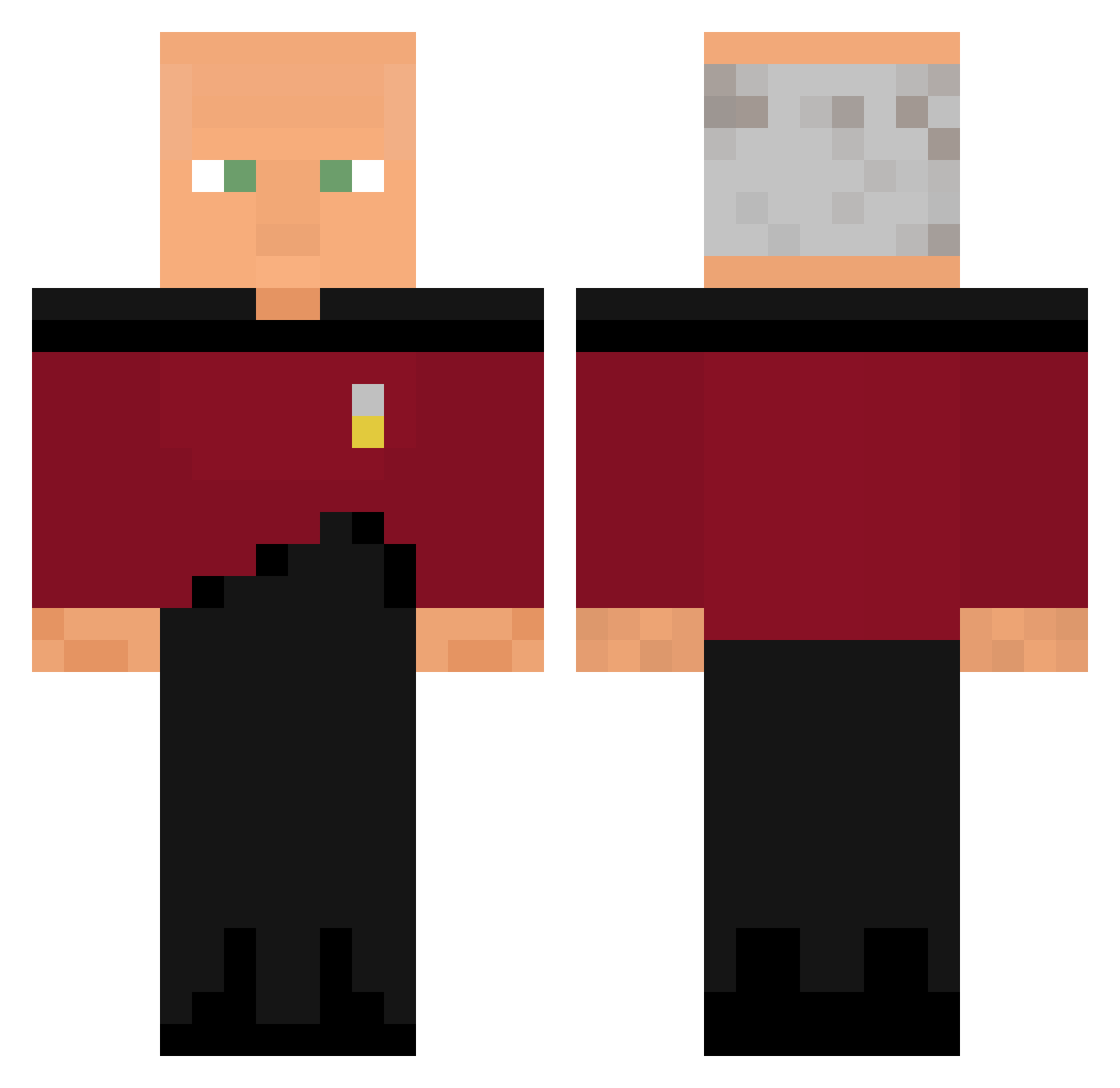 NateCoxAccount Minecraft skin, front and back view