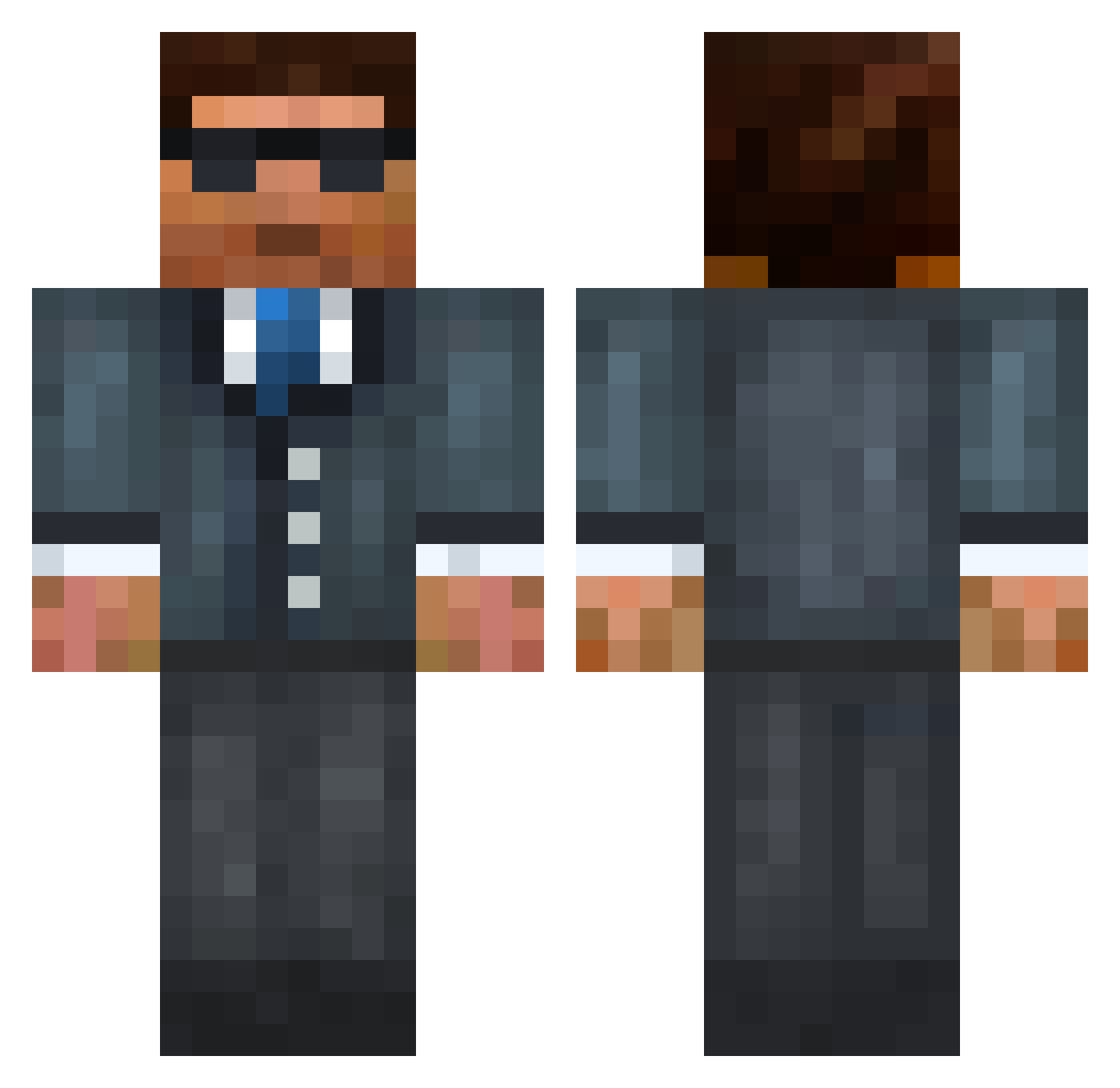enScene Minecraft skin, front and back view