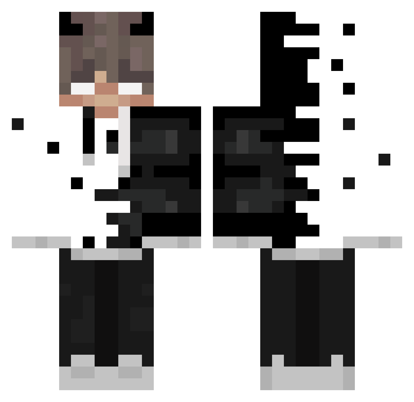 encashment Minecraft skin, front and back view