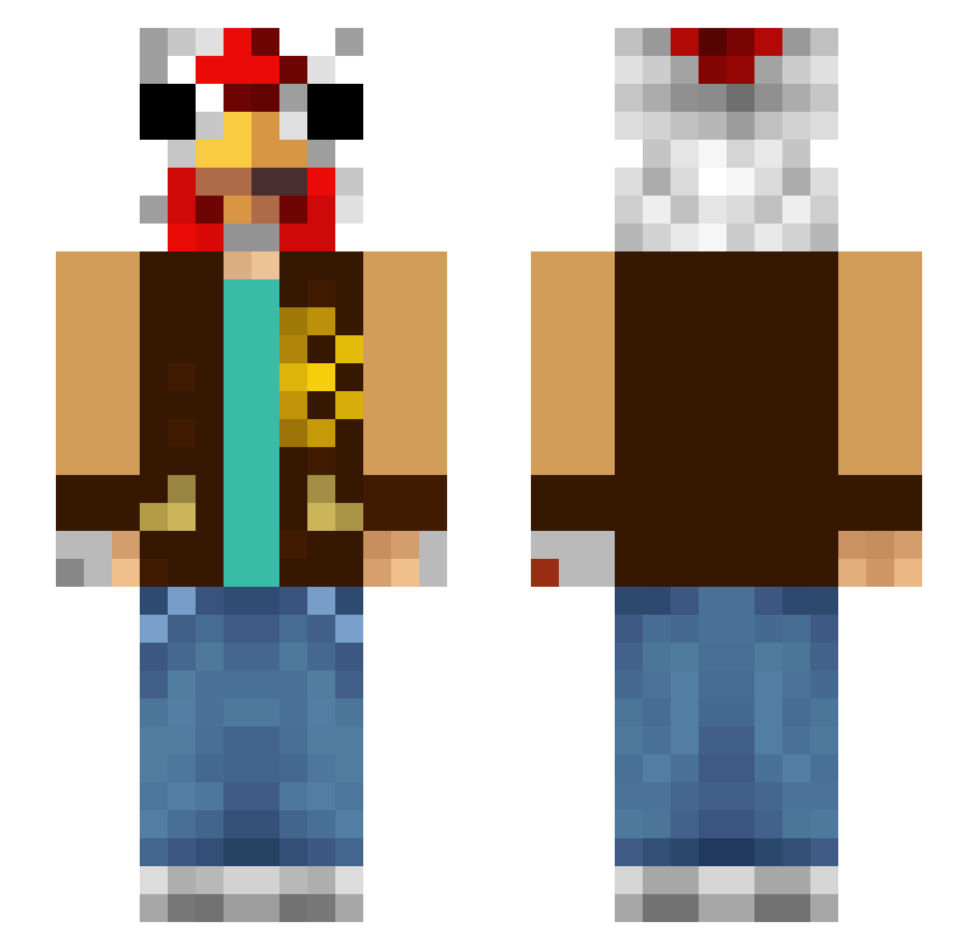 Taidanotsumi Minecraft skin, front and back view