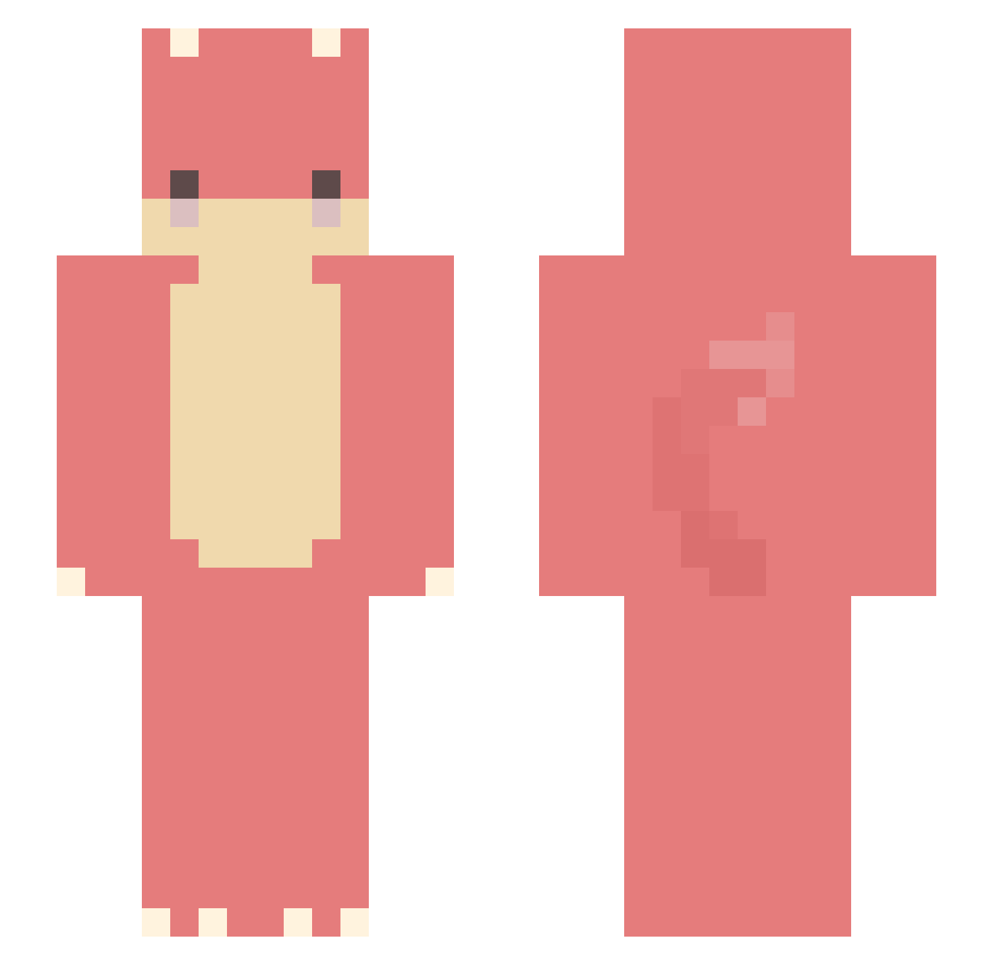 spel_kaninen Minecraft skin, front and back view