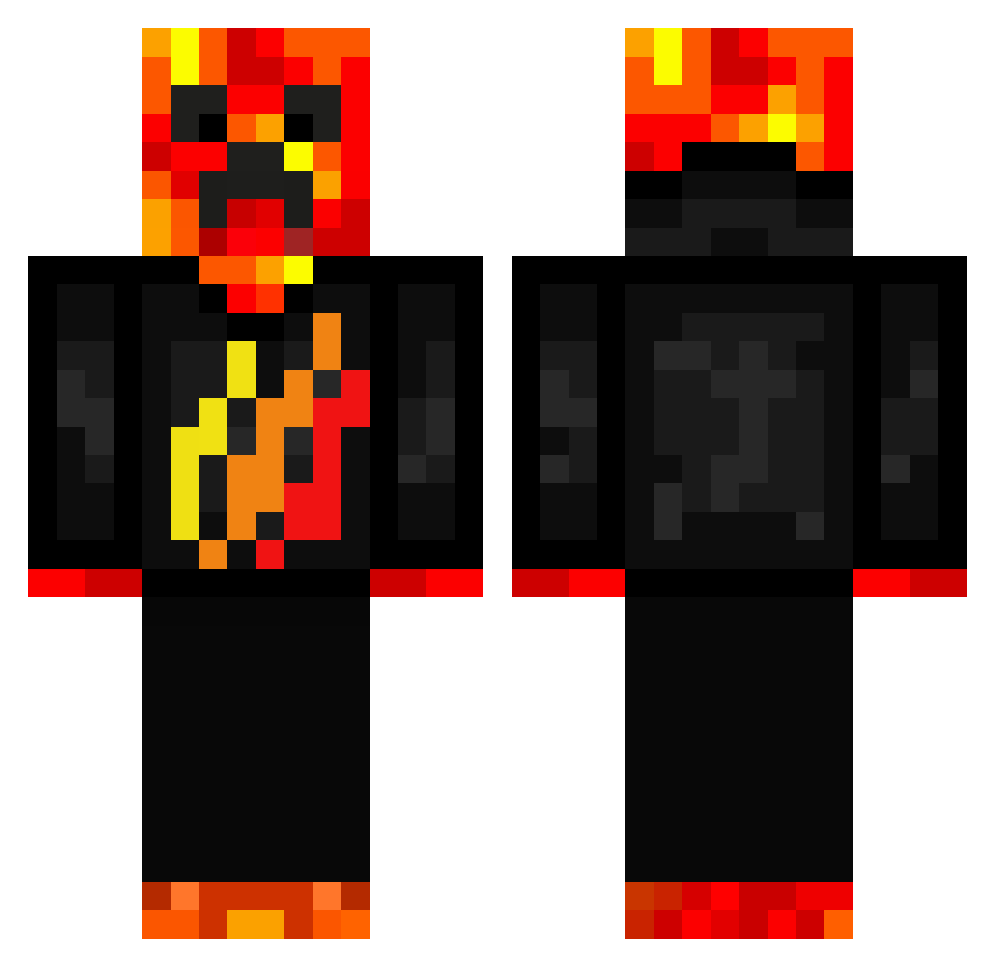 Utherbright Minecraft skin, front and back view